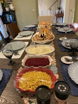 Thanksgiving Dinner Table Stock-Fotos