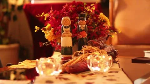 Thanksgiving dolls Stock Footage 8995673