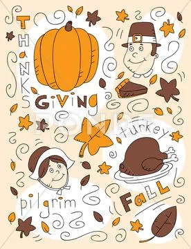 Thanksgiving Doodle Stock Illustration