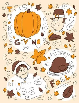 Thanksgiving Doodle Stock Illustration