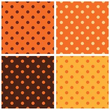 Thanksgiving dotted retro pattern collection Stock Illustration