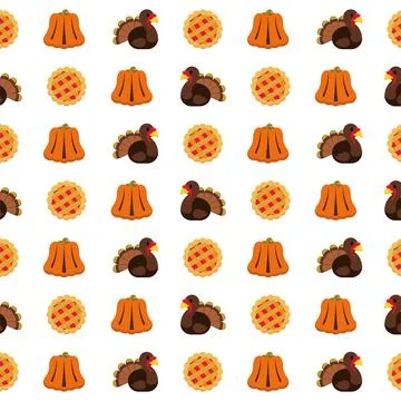 Thanksgiving feast pattern design. Vector Stock Illustration