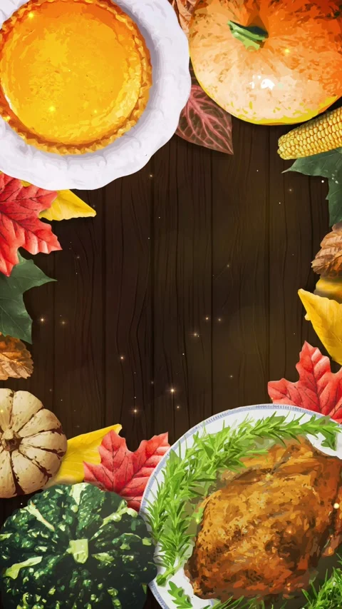 Thanksgiving Festive 4K UHD Vertical Video Background with Autumn Atmospher.. Stock Footage 344639936