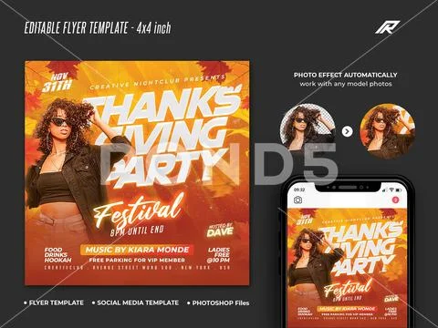 Thanksgiving Flyer Template PSD Template