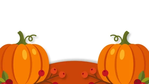 Thanksgiving Frame Background With Pumpkins And Autumn Berries For Autumn H.. Stock-Footage 348130372