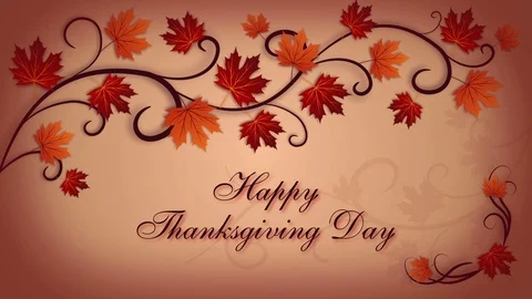 Thanksgiving greeting card with autumn leaves Stock Footage