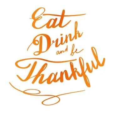 Thanksgiving hand lettering and calligraphy design Stock Illustration