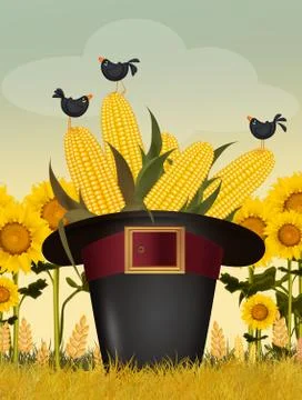 Thanksgiving hat cobs Stock Illustration