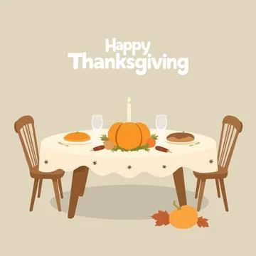 Thanksgiving holiday table Stock Illustration