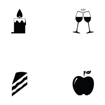 Thanksgiving icon set Stock Illustration