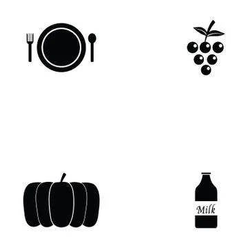 Thanksgiving icon set Stock Illustration