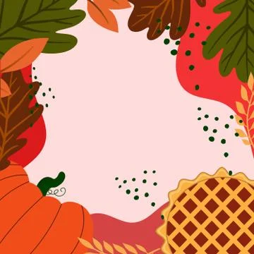 Thanksgiving instagram posts in flat design Stock Illustration
