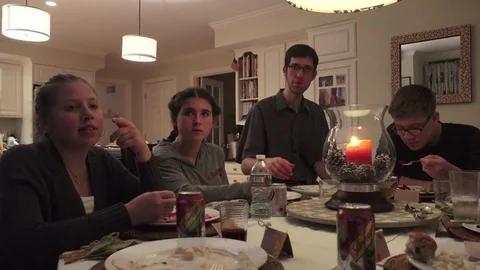 Thanksgiving Kids Table Stock Footage 70064908