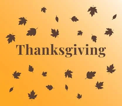 Thanksgiving Leaves Pattern Orange Background Stock Illustration
