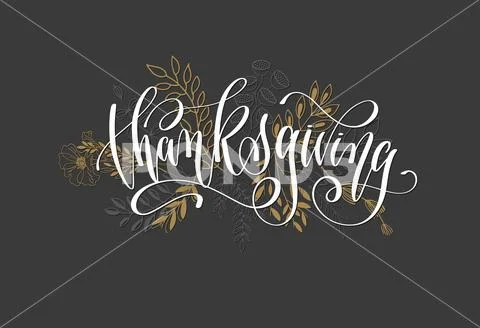 Thanksgiving lettering inscription, calligraphy autumn poster Stock Illustration