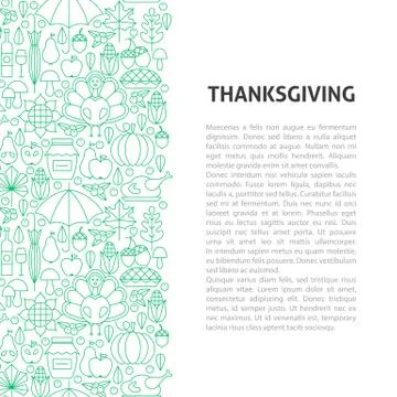 Thanksgiving Line Pattern Concept Stock Illustration