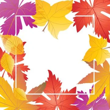 Thanksgiving maple leaves frame Stock Illustration