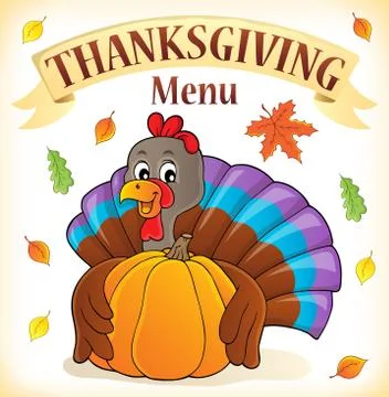Thanksgiving menu topic image Illustrazione stock