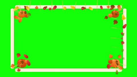 Thanksgiving papercut layered frame greenscreen Stockbeeldmateriaal 345765015