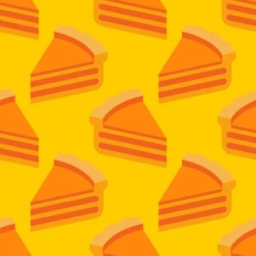 Thanksgiving piece of pumpkin pie pattern. National holiday ornament. Traditi イラスト素材