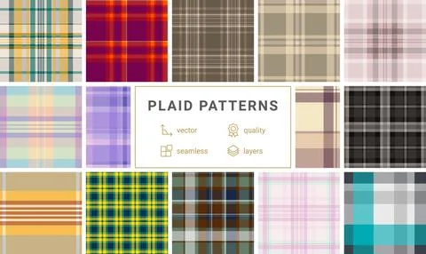 Thanksgiving plaid bundle designed for festive visuals. The pack includes c.. Stock Illustration