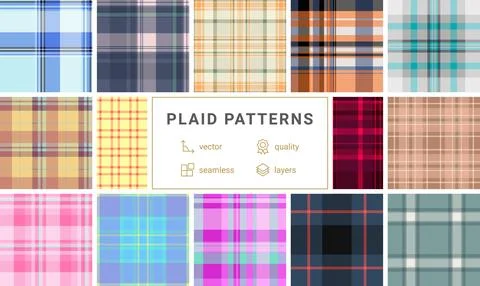 Thanksgiving plaid bundle designed for festive visuals. The pack includes c.. Stock Illustration