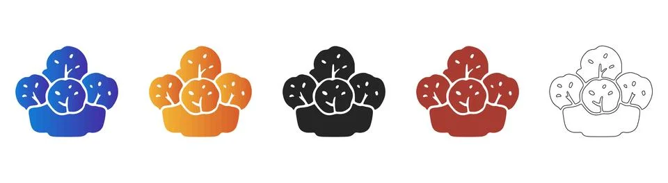 Thanksgiving roasted vegetable side dish icon Ilustración de archivo