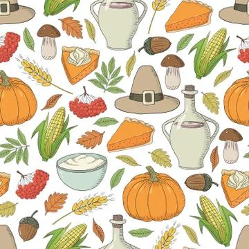 Thanksgiving seamless pattern 2 스톡 일러스트