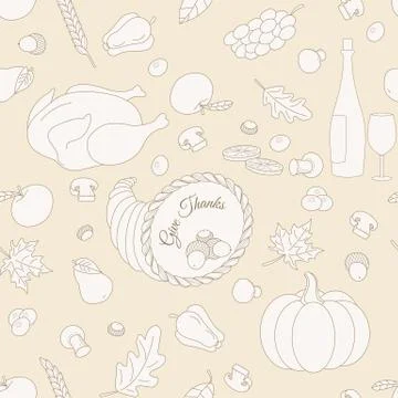 Thanksgiving seamless pattern Stock Illustration