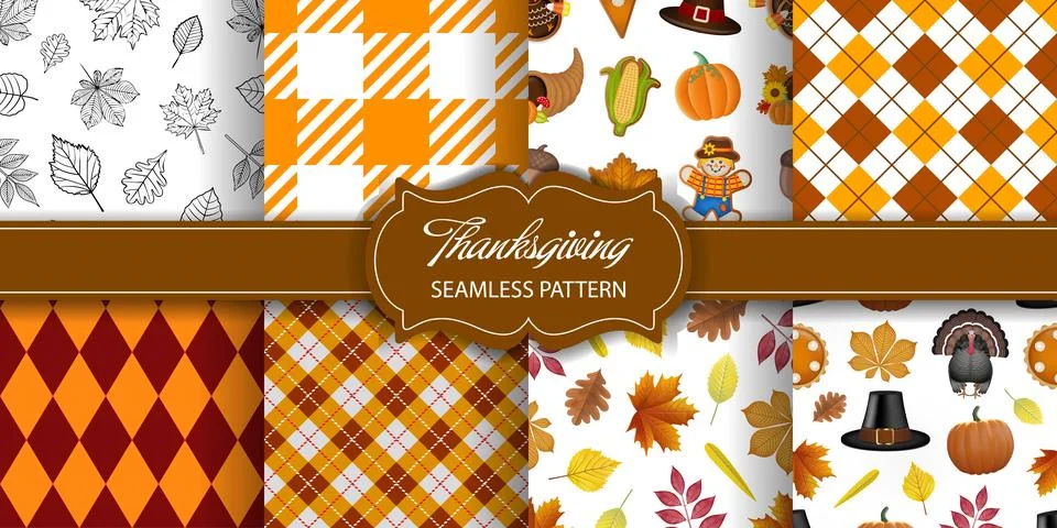 Thanksgiving seamless pattern Stock Illustration