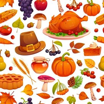 Thanksgiving seamless pattern, tile background Stock Illustration