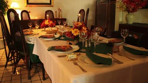 Thanksgiving table decoration 스톡 동영상 8995837