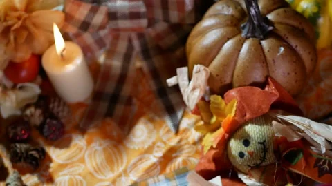 Thanksgiving table holiday props 스톡 동영상 202592487