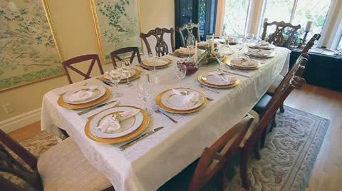 THANKSGIVING TABLE SETTING Video stock 22323903