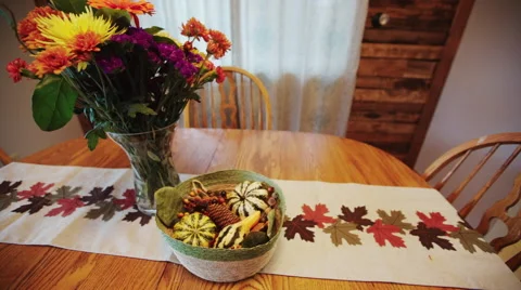 Thanksgiving table wide angle Video stock 44307149