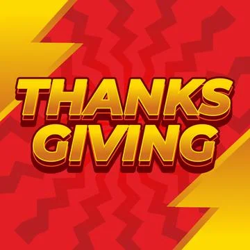 Thanksgiving text effect in bold font with 3D style Stock Illustration