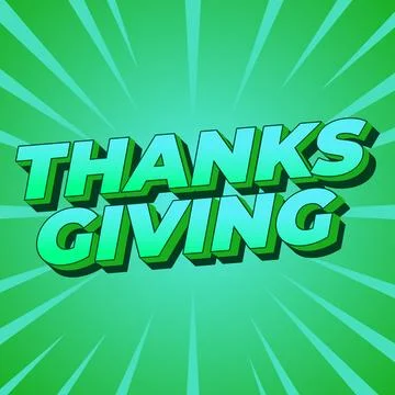 Thanksgiving text effect in bold font with 3D style Stock Illustration