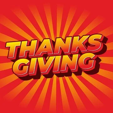 Thanksgiving text effect in bold font with 3D style Illustrazione stock