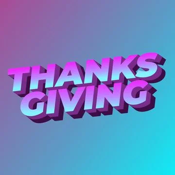 Thanksgiving text effect in bold font with 3D style Illustrazione stock