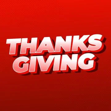 Thanksgiving text effect in bold font with 3D style Stock Illustration