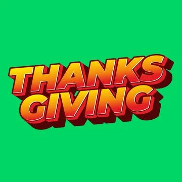 Thanksgiving text effect in bold font with 3D style Illustrazione stock