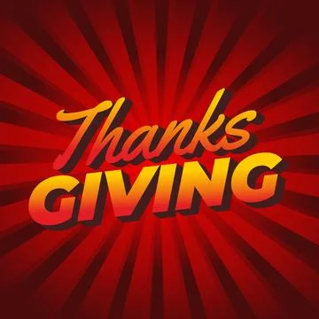 Thanksgiving text effect in bold font with 3D style Stock Illustration