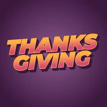 Thanksgiving text effect in bold font with 3D style Illustrazione stock