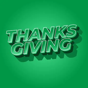 Thanksgiving text effect in bold font with 3D style Stock Illustration
