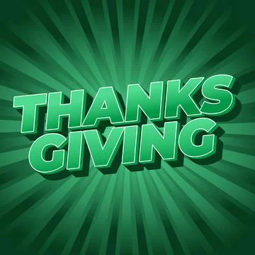 Thanksgiving text effect in bold font with 3D style Illustrazione stock