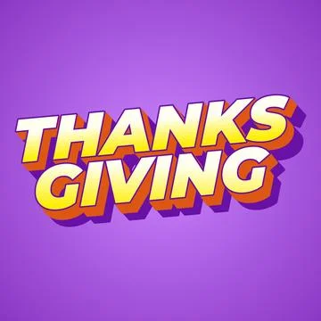 Thanksgiving text effect in bold font with 3D style Stock Illustration