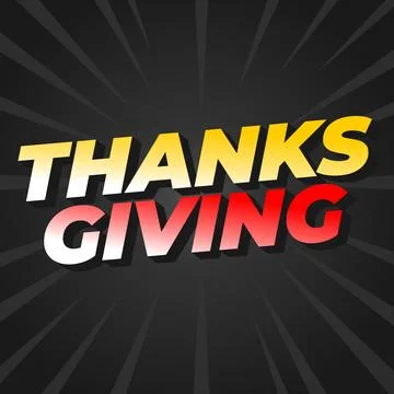 Thanksgiving text effect in bold font with 3D style Stock Illustration