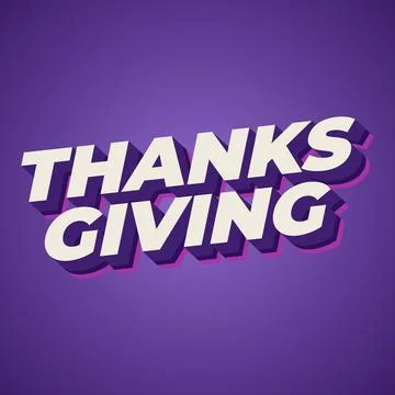 Thanksgiving text effect in bold font with 3D style Stock Illustration