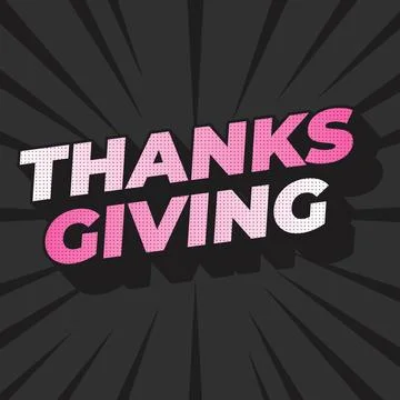 Thanksgiving text effect in bold font with 3D style Stock Illustration