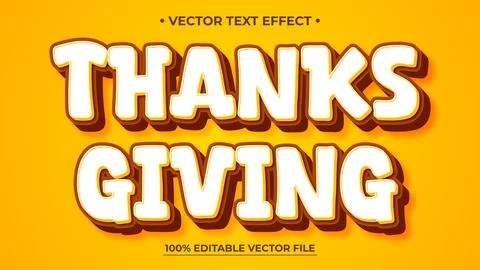 Thanksgiving Text Effect: Bold, Layered, and Editable Vector Design on Oran.. 스톡 일러스트